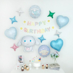 GAM Kuromi Cinnamoroll My Melody Sanrio Gimtadienio vakarėlio gimtadienio vakarėlio balionų vakarėlio reikmenų rinkinys, 1 rinkinys, B Cinnamoroll folijos balionų rinkinys Korėjiečių populiarūs žaislai white