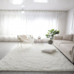 Didelis pliu&scaron;inis kilimas, svetainės dekoracija, pūkuotas kilimas, stori miegamojo kilimai, neslystantys grindų mink&scaron;ti kilimėliai, tvirtas kilimėlis 200X180cm(78.8X71In) balta