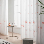 WTEMPO 2PCS Pusiau &scaron;e&scaron;ėliai lango ekranas Svetainė Miegamasis Balkonas Baigtos Užuolaidos Pigios apsaugos nuo saulės Sutir&scaron;tintos baltos marlės užuolaidos