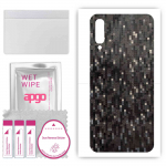 apgo Protective Skin Sticker for the back compatible with Samsung Galaxy A70, Wrap Film, Foil, Vinyl - Pattern Carbon Black Pixel