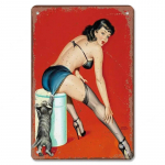 Sexy Girl Pin Up Girls Plok&scaron;telės Vintažinės metalinės skardos lentelės Cola Beer Lėktuvas Metalinis Plakatas Retro barui Pub Club Namų siena Art Dekoras 20x30cm