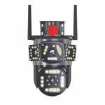 Nauja PTZ kamera Panoraminė 360&deg; WiFi kelių lę&scaron;ių trijų ekranų kamera, judesio aptikimo lauko IP CCTV Survalance apsaugos apsaugos kameros EU Plug