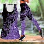 Plastikiniai drugelių spausdinimo jogos apranga moterims, mados treniruočių tamprės, fitneso sportiniai laisvalaikio jogos komplektai, sportinis kostiumas XS juoda