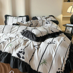 Juodi nėriniai Princess Wind prancūzi&scaron;ka skalbta medvilnė Keturių dalių antklodės užvalkalas Antklodės užvalkalas 1.2m bed