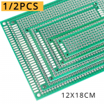 1/2 vnt. dvipusė PCB plok&scaron;tė 12 * 18 cm žalia &bdquo;pasidaryk pats&ldquo; prototipinė PCB universali plok&scaron;tė, grandinių plok&scaron;čių &bdquo;pasidaryk pats&ldquo; rinkinys 1PCS