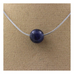 Pierres et Min&eacute;raux. Collier 1 perle Sodalite 8 mm Chaine en acier inoxydable.