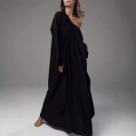 Vasarinė Nauja Platėjančiomis Rankovėmis Vienspalvė Kasdienė Didelio Dydžio Suknelė Moterų Mada Eleganti&scaron;ka O I&scaron;kirptė Laisva Didelio Dydžio Moteri&scaron;ka Suknelė Paprasta A Silueto Maksi Ilga Suknelė 26381 One Size balta