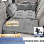 Trys-Septyni Padalintas Pripučiamas Automobilinis Čiužinys Vaikams - Universalus Sulankstomas Galinės Sėdynės Kelioninis Čiužinys Sedanams ir Visureigiams