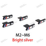 Auk&scaron;čiausios kokybės BMW M Power priekinių grotelių ženklelis Blizgus juodas chromuotas emblemos logotipas M2 M3 M4 M5 M6 Competition Performance Tuning dekoravimui M3 sidabras