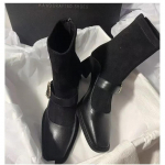 Moteri&scaron;ki zom&scaron;iniai platforminiai ankle boots, vidutinio kulno madingi odiniai batai, trendiniai goti&scaron;ki Chelsea batai, auk&scaron;takulniai, nauji Muejr sniego batai 35