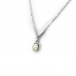 Les Tr&eacute;sors De Lily [I2596] - Collier Argent 'D&eacute;esse Opale' Blanc argent&eacute; (rhodi&eacute;) - 18x10 mm