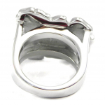 Bague acier 'Flora' noir