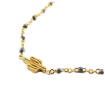 Les Tr&eacute;sors De Lily [R0244] - Bracelet cr&eacute;ateur Acier 'Cactus' gris dor&eacute; - 10x5 mm pilka