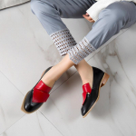 Moteri&scaron;kos pavasario rudeninės Cowquare Heel Pumps Eleganti&scaron;ki bateliai vakarėliui Odiniai batai