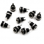 10 pakuočių nuolatinės srovės maitinimo lizdo moteri&scaron;ka skydelio tvirtinimo jungtis, 5,5 mm 2,1 mm ki&scaron;tuko adapteris, 2 gnybtų tipai 10pcs