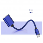 OTG adapteris, USB kabelis, mikro USB, C tipas, keitiklis, USB 3.0, duomenų perdavimas, datos kabelis Micro USB mėlyna