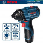 Bosch GDR 120-LI elektrinis atsuktuvas Akumuliatorinis smūginis atsuktuvas 12 V įkraunamas grąžtas Maks. sukimo momentas 100 Nm 2 Baterijos