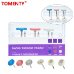 6 vnt./pakuotė Dantų guminis poliruoklis Kompozitinis plok&scaron;čias dantų poliravimo &scaron;epetėlis Dervos poliravimas Deimantinė sistema RA Diskas 14 mm &Scaron;lifavimo ratų rinkinys 3Rubber 3Brush