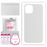 apgo Protective Skin Sticker for the back compatible with Apple iPhone 12 Pro, Wrap Film, Foil, Vinyl - Pattern Transparent Carbon