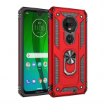 Skirtas Motorola Moto G6 G7 Plus G8 Power Lite G9 Play dėklo magnetinio žiedo laikiklio dangtelis, skirtas Moto E5 E6 E6S E6i E7 Power 2021 dėklams MOTO E7 Power 2021 raudona