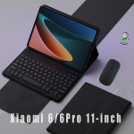 Xiaomi 6/6Pro 11 colių apsauginis dėklas 2023 modelio stovas su klaviatūra ir pele