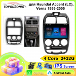 Automobilinis Android Auto Hyundai Accent II 2 LC2 1999 - 2005 Radijo Stereo Multimedia Grotuvui GPS Navigacija WIFI Pagrindinis įrenginys Be 2din 4Core 2+32G
