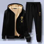 Vyri&scaron;kas žiemos komplektas, sportinės aprangos &scaron;iltas džemperis + &scaron;iltos kelnės, 2 dalių rinkinys 4XL