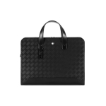 Montblanc Style 3.0 serijos prekės ženklo logotipas Vienspalvė Užsegama užtrauktuku Itin plona odinė Rankinė ant peties Crossbody Aktentas Vyri&scaron;ki krep&scaron;iai Juoda 129962 Basic Set (Bag+Dust Bag)