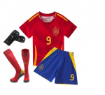 24-25 Ispanijos namų komanda Nr. 9 Nacionalinės Komandos Futbolo Mar&scaron;kinėliai Vaikų Drabužiai Suaugusiųjų Rinkinys Dydis 14-3XL S/170