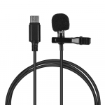 Naujas klipas ant atlapo Mikrofonas Laisvų rankų laidinis kondensatorius Mini Lavalier Mic juoda