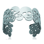 Les Tr&eacute;sors De Lily [L5645] - Bracelet Acier 'T&ecirc;te de Mort' argent&eacute; - 62 mm 30 mm