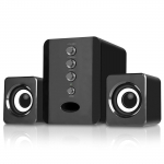 D-202 USB laidiniai kombinuoti garsiakalbiai Kompiuterio garsiakalbiai Žemųjų dažnių stereo muzikos grotuvas Žemųjų dažnių garsiakalbio garso dėžutė juoda