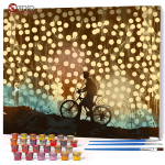 40x50 cm dažymas pagal skaičių lempos &scaron;viesa Pie&scaron;imas ant drobės Važiuoti dviračiu Paveikslėlis Rankomis tapytas namų dekoravimui suaugusiems 40x50cm NOframe