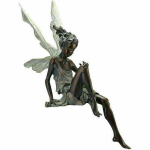 Naujos fėjos statulos sodo miniatiūros lauko puo&scaron;menos sėdinčios fėjos skulptūros kiemo kra&scaron;tovaizdžio dekoravimas 18x7x10cm