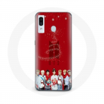 Coque pour Samsung Galaxy A40 BTS Bangtan Gar&ccedil;ons Fond Rouge Cadeau de No&euml;l 2023