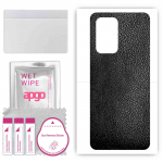 apgo Protective Skin Sticker for the back compatible with Oppo A53s 5G, Wrap Film, Foil, Vinyl - Pattern Black Leather