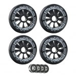 4 komplektai 90/100/110 mm pačiūžų pakeitimo ratai su guoliais Vidaus lauko riedučių ratai 10cm juoda