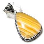 Yellow Aventurine Gemstone Handmade 925 Sterling Silver Pendant 2.36 v3w06