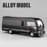 1/32 &bdquo;Toyota Coaster&ldquo; lydinio autobuso automobilio liejiniai metaliniai keleivinių autobusų transporto priemonių automobilio modelio modeliavimas garso ir &scaron;viesos kolekcija vaikams žaislų dovana juoda