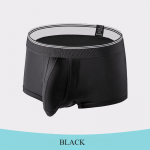 Nauji vyri&scaron;ki apatiniai &bdquo;Ice Silk Cool&ldquo; didelio dydžio &bdquo;Boxer&ldquo; kvėpuojančios apatinės kelnės vyrams XXXL juoda