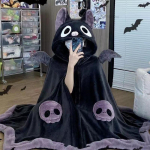 Kawaii animacinių filmų Bat Y2k pliu&scaron;inės pižamos Anime apsiaustas miegui skirtas kostiumas Helovino apsiaustas suaugusiems Žiemos pižamos Moteri&scaron;kas antklodės pelerina One Size