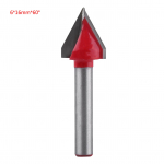 Volframo plieno medienos apdirbimo CNC frezavimo antgalis, a&scaron;trus VGroove pjovimo įrankis, 6 mm velenas (6 * 16 mm * 60 laipsnių )