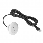 Sofos USB įkrovimo lizdas Įleidžiamas montavimas Dviejų USB įkrovimo prievadų lizdas, skirtas naudoti namuose sidabras