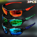 Poliarizuoti sportiniai akiniai nuo saulės vyri&scaron;ki veidrodiniai vairavimo akiniai fotochrominiai lę&scaron;iai, auk&scaron;tos kokybės poliarizuoti akiniai nuo saulės, skirti žvejybai lauke, važinėjimui dviračiu, bėgimui, vairavimui 3pcs Red+Blue+Green