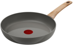 Tefal keptuvė su keraminiu pavir&scaron;iumi 26 cm, tinkama indukcinėms ir dujinėms viryklėms, be kenksmingų medžiagų, tokių kaip PFOA, lygi naudoti, keramikos slydimas, žemės pilka, kepimo pilka black
