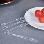 150 vnt. Mini vaisinių &scaron;akučių Vienkartinės plastikinės &scaron;akutės vakarėliui, tortui, vaisiams skaidri