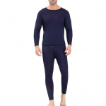 Žiemos terminio apatinio trikotažo komplektas sustorėjęs Stay Warm Slim Fit Patogus patvaraus audinio vir&scaron;utinis kelnių kostiumas XL mėlyna