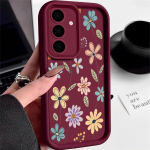 Mielas animacinis gėlės dėklas Samsung Galaxy S25 S24 Ultra S23 S22 Plus S21 S20 FE A15 A16 A26 A34 A35 A36 A54 A55 A56 5G Capa Galaxy S22 5G