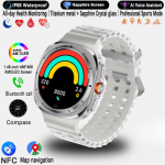2025 Naujas laikrodis 7 Ultra GPS sekimas I&scaron;manusis laikrodis Vyrams Amoled ekranas &Scaron;irdies ritmas Bluetooth skambutis NFC Sportinis i&scaron;manusis laikrodis balta