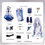 Skirk Cosplay Genshin Impact Cosplay Kostiumas Tu&scaron;čios Žvaigždės Perukas Moterims Helovino Karnavalo Vakarėlis Vaidmenų Žaidimo Suknelė Apranga Drabužiai 3XL